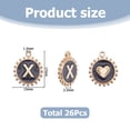 thumbnail image 2 of 26Pcs Enamel Letter Charms 15mm Black Flat Round Letter A-Z Charms Initial A-Z Letters Wine Glass Charm, 2 of 6