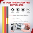 thumbnail image 3 of Nilight 50FT 18 Gauge 3 Conductor Electrical Wire Tinned Oxygen Free Copper Red Black Yellow 3 Wires Parallel 600V DC Flexible PVC Case Extension Cords for LED Strips Lamps Lighting, 3 of 9
