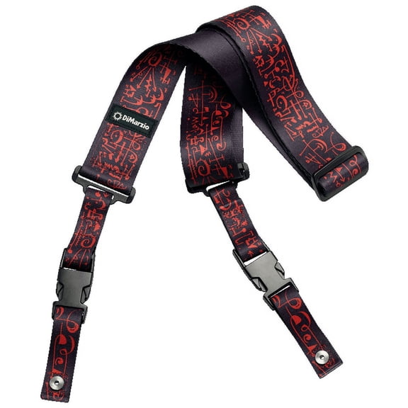 DiMarzio DD2243 Steve Vai 2" Cliplock Art Strap Black w/RIS Pick (x1) 663334047600