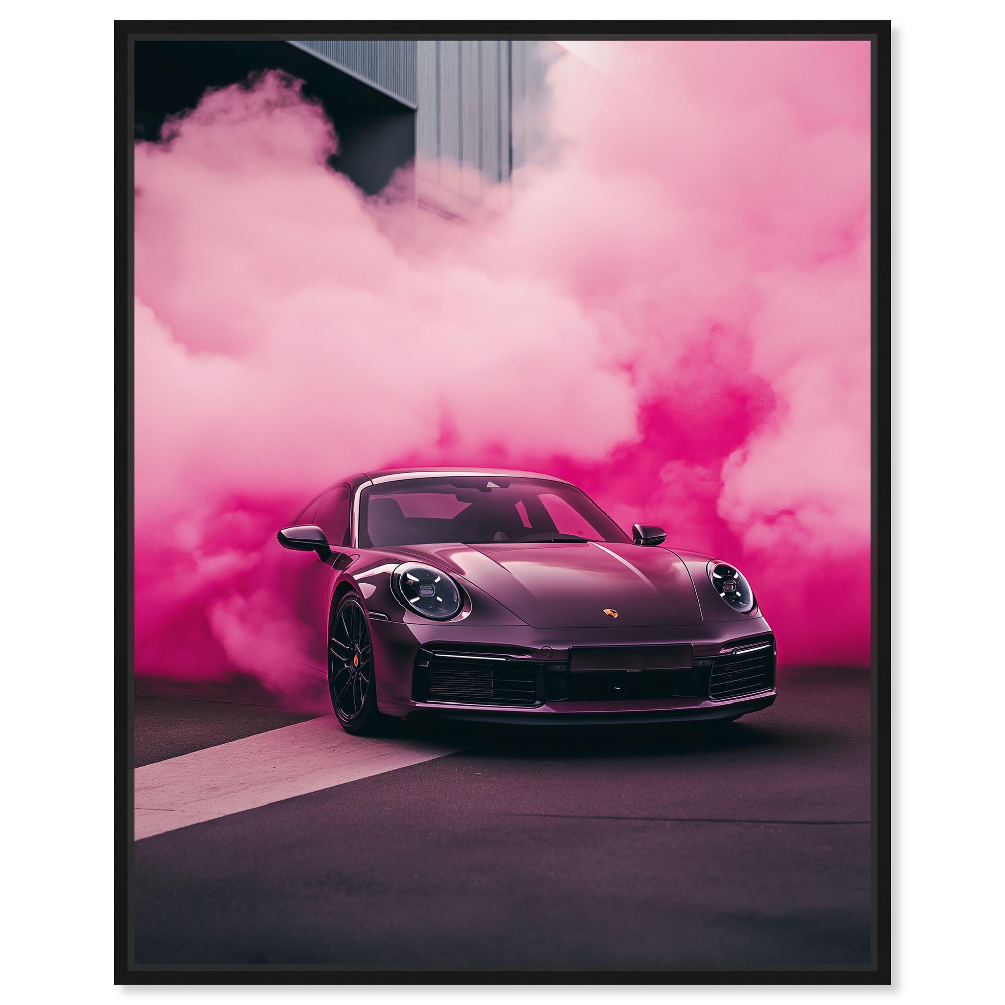 Turbocharged Pink Canvas Urban Glam Prints by Art Remedy, Black Frame, 16 x 20