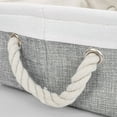 thumbnail image 3 of PiccoCasa Storage Bin Basket with Handle Linen Fabric Organizer Towel Storage Gray Rectangle, 3 of 7