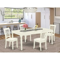 East West Furniture Dining Room Set Linen White, DODA5-LWH-C