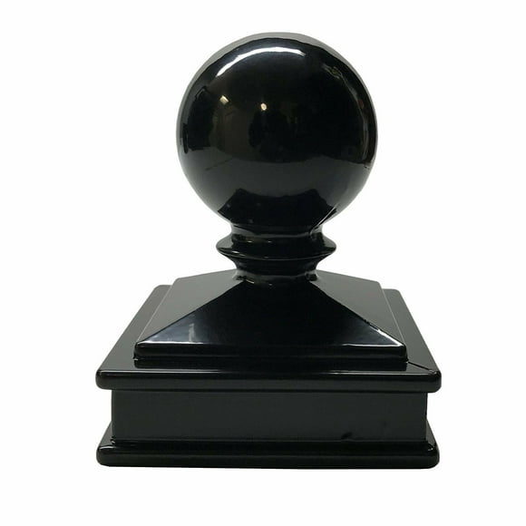 Decorex Hardware Aluminium Ball Top Post Cap for 2.5" x 2.5" Metal Posts - Pressure Fit - Black