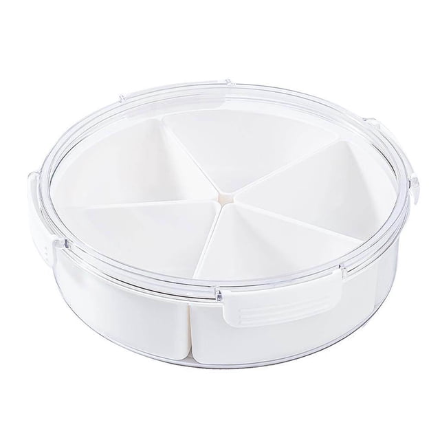 Matsuzay Bandeja para servir aperitivos de cuatro compartimentos de fruta transparente Recipiente de almacenamiento de dulces de plástico multiusos Mostrada Blanco No.02 Matsuzay HA028041-02