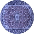 thumbnail image 1 of Ahgly Company Indoor Round Medallion Blue Traditional Area Rugs, 6' Round, 1 of 4