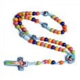 thumbnail image 4 of Colorful Beaded Cross Pendant Necklace for Boy Girl Children Long Rosary Necklaces Prayer Christian Religious Jewelry, 4 of 5