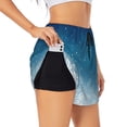 thumbnail image 2 of Haiem Christmas Snowflakes Women's 2 in 1 Running Shorts - Lightweight Athletic Workout Gym Yoga Breathable Sports Shorts Liner with Phone Pockets-XX-Large, 2 of 9