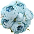 thumbnail image 1 of Paquete de 1 flores falsas, peonías artificiales vintage, flores de seda, decoración del hogar para bodas, 1 of 5