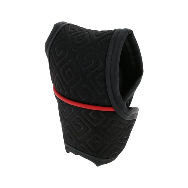 Funda de Pomo de Cambio de Marcha Única Bargains Universal para Coche SUV Camión RV Protector de Mango de Cambio de Palanca en Forma de T de Gancho y Bucle PU Algodón Espacial Negro Rojo