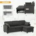thumbnail image 5 of ACMEASE 84" Fabric Sectional Sleeper Sofa w/Adjustable Backrests, Pull Out Sofa Bed w/USB Charger Port& Reversible Storage Chaise,Convertible L-Shaped Sofa with Cup Holders for Living Room,Grey, 5 of 7