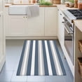 thumbnail image 3 of Entryway Rug 2'x3', Haze Blue Stripe Kitchen Runner Rugs Non-Slip Carpet Mats, Farmhouse Blue Gray Striped Bedside Rugs Runners Washable Floor Carpet for Bathroom Laundry Room, 3 of 8