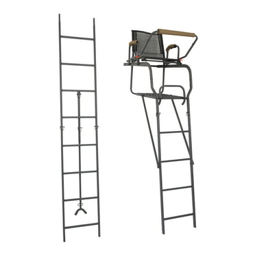 Kojem 15.5' Adjustable Ladder Tree Stand with Mesh Seat for Deer Hunting