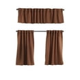 thumbnail image 6 of 3S Brother's Solid Linen Look Curtains Drapes Kitchen Valance Set of 3 Hanging Rod Pocket Window Valance Treatments Decorative Valances Tiers Café Curtains (Brick 50"x14"Valance - 24"x30"Tiers), 6 of 6