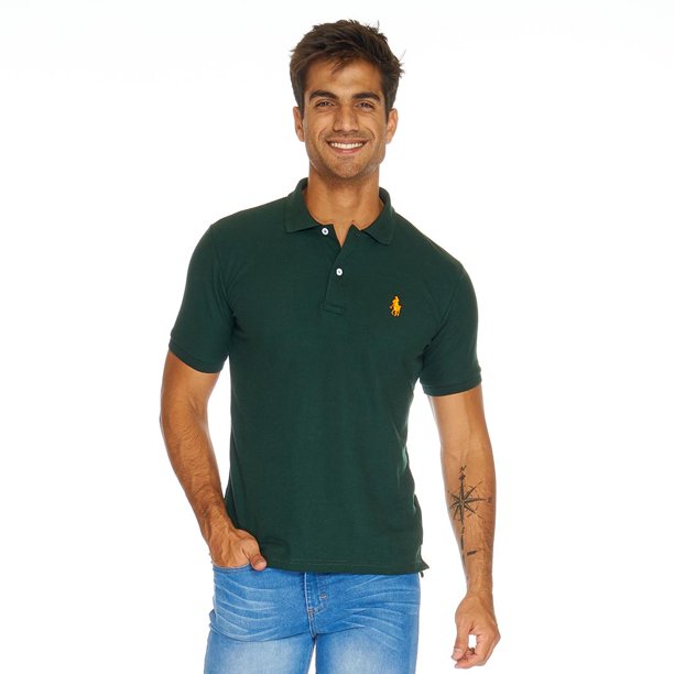 INCOGNITA Playera polo con bordado confeccionada en pique Verde 770185 verde CH Incógnita 770185