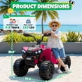 thumbnail image 2 of 24V Kids Ride On ATV for Ages 3-8, 4WD Electric Quad with 4 Motors, Bluetooth Music, LED Lights, Spring Suspension, 3-5 km/h, 110 lbs Capacity, Battery Powered Toy for Boys Girls, Pink, 2 of 8