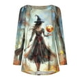 thumbnail image 5 of YUGYXL Women's Midsummer Witches T-Shirt Halloween Witch Party Shirts Long Tunics Tops to Wear with Leggings Black XXXL, 5 of 5