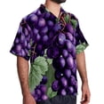 thumbnail image 2 of Grape Men's Casual Printed Button Down Short Sleeve Beach Shirts, 2 of 6