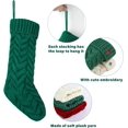 thumbnail image 3 of Medias navideñas de punto con etiquetas para nombres, paquete de 3 medias navideñas de cable grande de 18", rojo burdeos clásico, blanco marfil, verde, medias de mano gruesas JM  Cocina, Decoración y Otros, 3 of 5