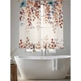 thumbnail image 6 of Sheer Curtains 63 Inches Long, Orange Eucalyptus Leaves Light Filtering Window Curtains for Living Room, Botanical Fall Rustic Beige Rod Pocket Voile Sheer Curtain Drapes, 52"W x 63"L, 2 Panels, 6 of 8