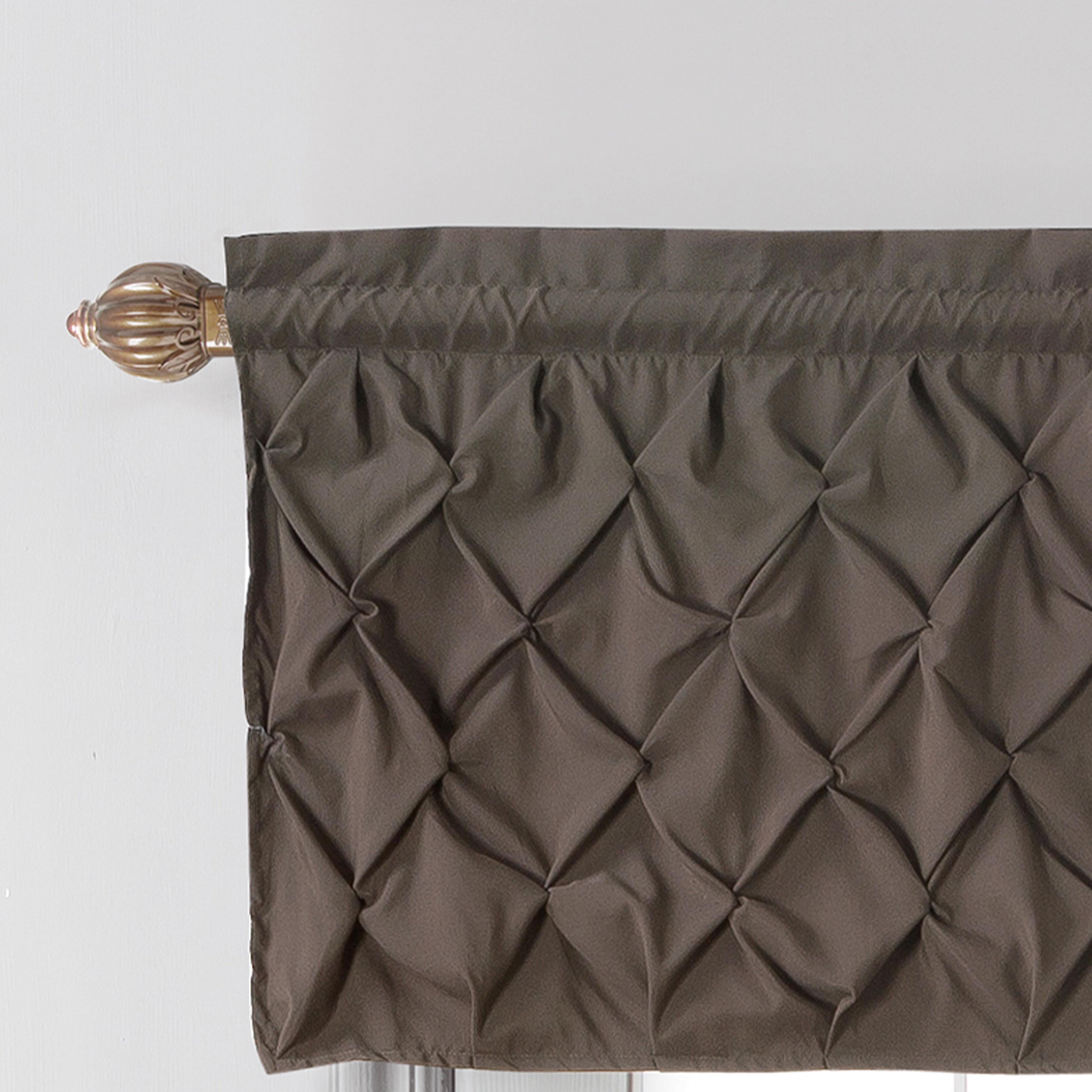VCNY Home Carmen Chocolate Solid Color Rod Pocket Light-Filtering Curtain Valance, 60" x 20"