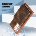 thumbnail image 6 of Dteck Zipper Wallet Case for Samsung Galaxy S23 Ultra,Shockproof Leather 5 Card Slots Holder Wrist Crossbody Strap Handbag Protective Kickstand Cover for Galaxy S23 Ultra,Brown, 6 of 7