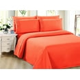 thumbnail image 1 of Marina Decoration Ultra Soft Silky Deep Pocket Solid Rayon from Bamboo Bedding All Season Sheet Set, Orange Color, 1 of 1