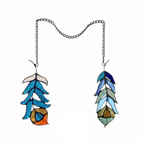 RADIANCE goods Tiffany-Style Stained Glass Window Panels 7" Tall