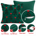 thumbnail image 4 of LOMYOLO Christmas Pillow Covers 18x18 Set of 2, Christmas Tree Throw Pillow Covers with Red Bow Embroidery, Holiday Pillow Covers for Couch Sofa Bed Farmhouse Winter Christmas Decor - Green, 4 of 7