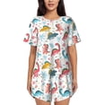 thumbnail image 1 of Fotbe Dinosaur Conjunto de Pijama Estampado para Mujer, 2 Piezas, Ropa de Dormir con Camiseta de Manga Corta y Shorts Suaves-XX-Large, 1 of 6