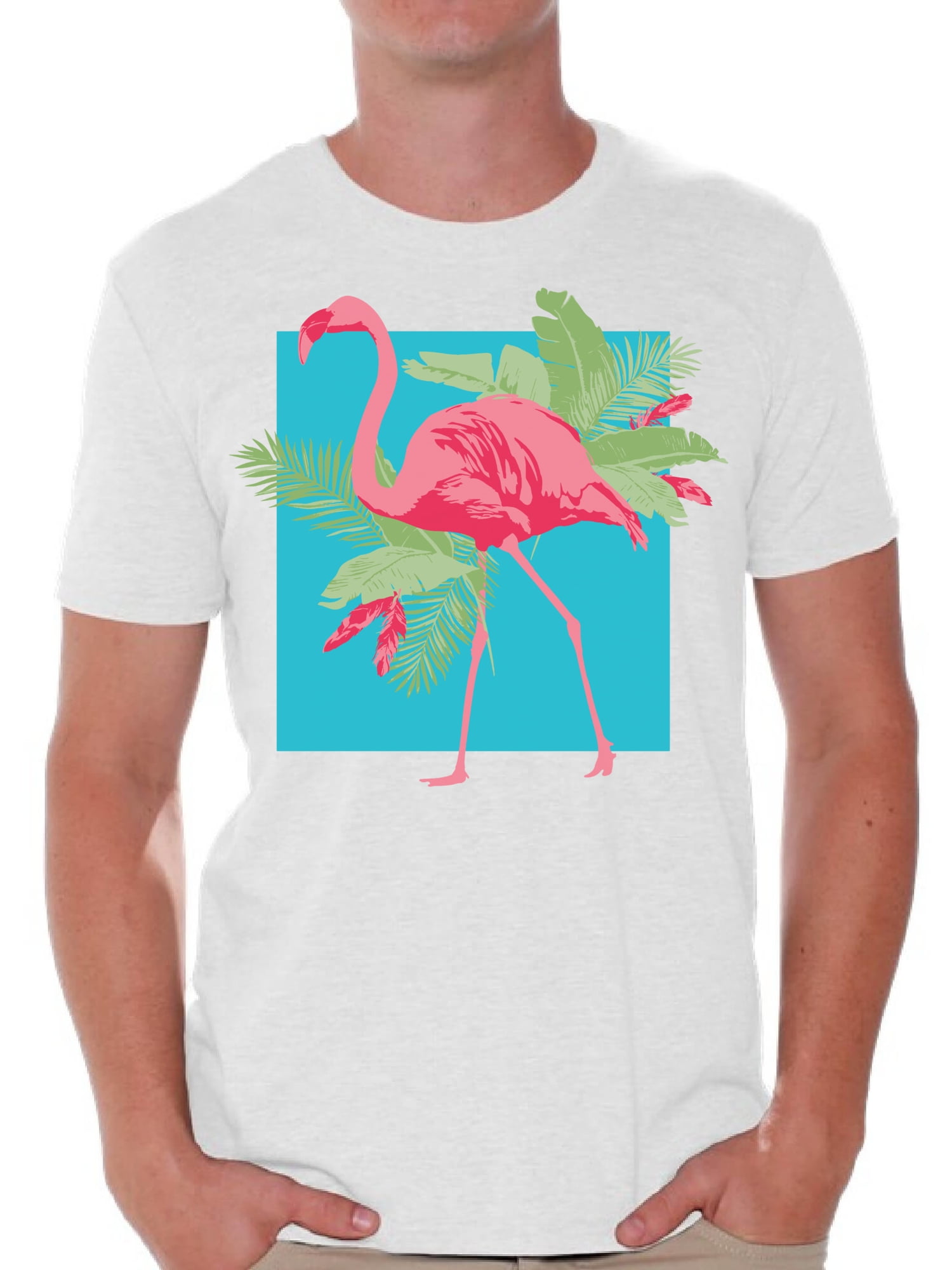 men's shirt with pink flamingos