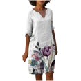 thumbnail image 2 of SMihono Robe Bohème d'Été pour Femmes Grande Taille Mode pour Femmes Col en V Manches Mi-Longues Robe Chandail Imprimée, 2 of 4