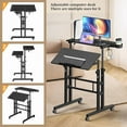 thumbnail image 4 of Small Standing Desk with Wheels, Mobile Stand Up Desk, Portable Standing Table on Wheels for Walking Pad, Rolling Computer Desk Adjustable Height, Tall Table, 4 of 9