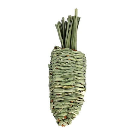 ZUARFY Bunny Chew Toy for Teeth Natural Hay Treats Grass Carrot Toys for Rabbit Chinchilla Hamsters Guinea Pigs Chewing Playing