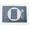 thumbnail image 1 of S4Sassy Blue Line Geometric Washable Placemats & Napkins Table Decor Dining Mats, 1 of 3