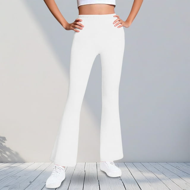 Cowsor Girls Flared Dress Pants – Soft Bell Bottom Uniform Pants for School or Daily Wear