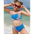 thumbnail image 5 of Kids Girls Tankinis Two Pieces Swimsuits Hawaiian Beach Sport Love Heart Bathing Suit Set for 8-14 Years, 5 of 8