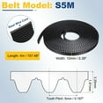 thumbnail image 2 of S5M Open Ended Timing Belt, 10mm Width x 4 Meter Length, 5mm Pitch Length, Black, 2 of 6