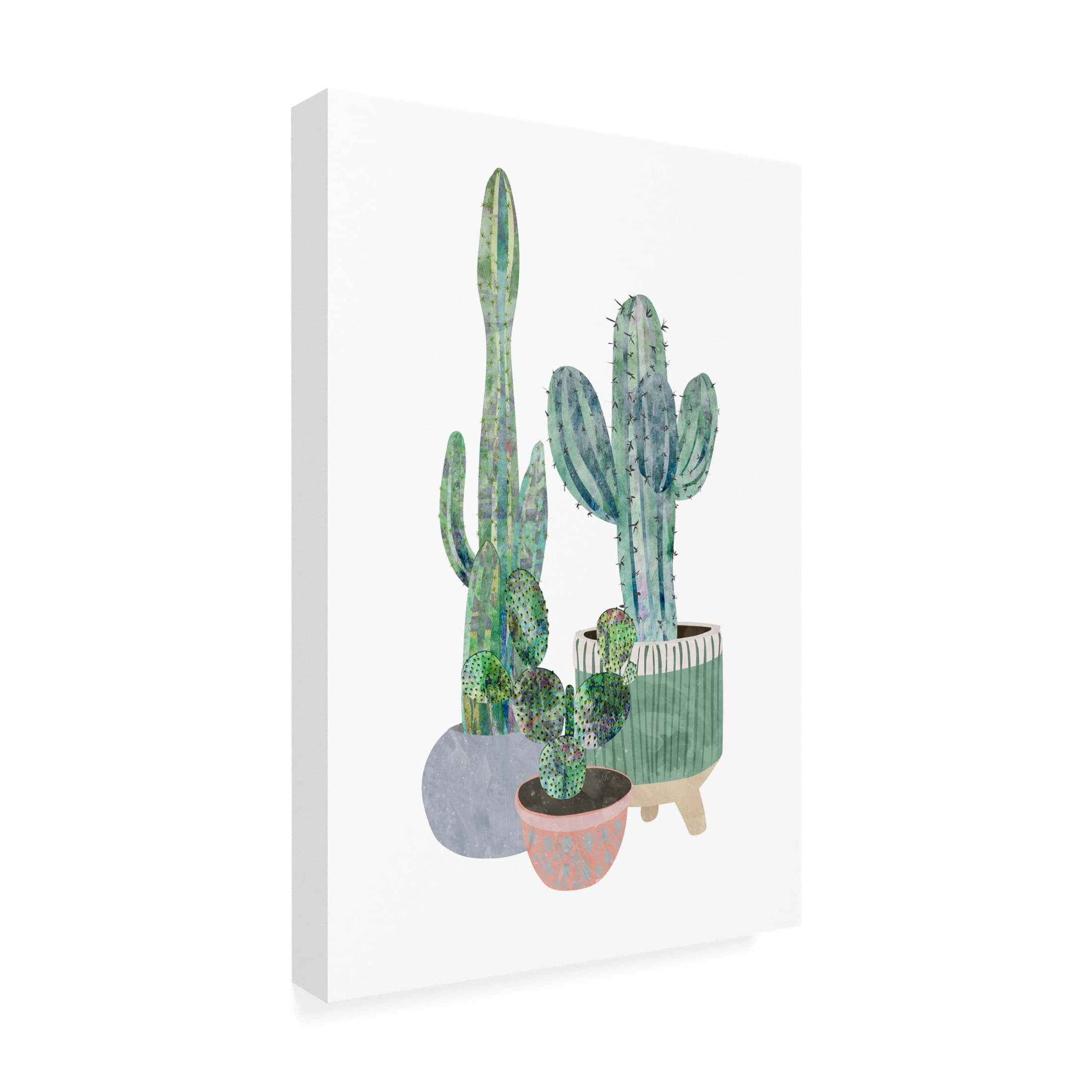 Trademark Fine Art Sarah Manovski Scandi Japandi Cactus trio Canvas Wall Art