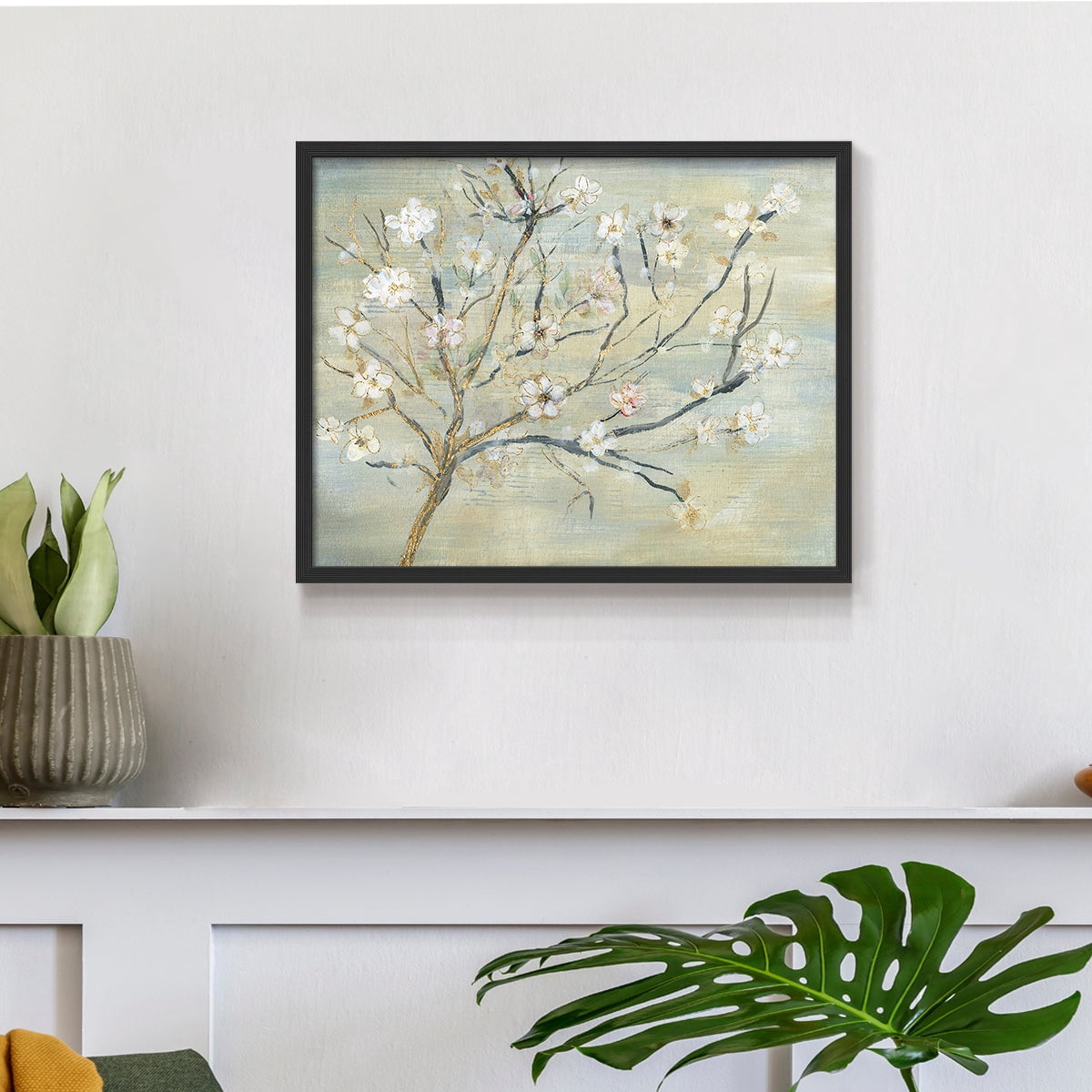 Blossoms & Spring Rain by Susan Jill - Restickable Framed Giclée Print