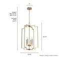 thumbnail image 6 of Hunter - Zoanne 4-light Alturas Gold, Medium Size Pendant Light, Dimmable, Modern Style, Geometric Shaped, for Bedrooms, Dining, Living Rooms - 19576, 6 of 7
