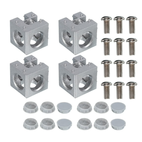 4Set 30x30x30mm 3-Way Corner Bracket Cube 3030 Series Aluminum Profile