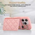 thumbnail image 3 of TECH CIRCLE for iPhone 15 Case, Quilted PU Leather Double Magnetic Clasp Shockproof Cover with Card Holder Shoulder Strap Mirror Ring Stand Flip Wallet Case for iPhone 15 6.1",Pink, 3 of 6