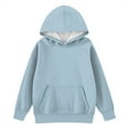 thumbnail image 4 of Cute Trendy Long Sleeve Pullover Hoodies Oversized Hooded Sweatshirts for Teen Girls, Winter Preppy Tween Tops​ Light Blue 130, 4 of 5