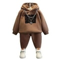 thumbnail image 2 of Esaierr Kids Pullover Hoodies Sweatpants 2PCS Outfit Set for Baby Fleece Sweatshirt + Jogger Pants Comfortable Thickened Clothes for Toddler Boys for 1-6Y, 2 of 5