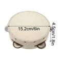 thumbnail image 2 of 6-10 Inch Hand Tambourine - Aluminum Alloy Frame with Wooden Drum & Lambskin Head - Musical Instrument for Kids - Includes Metal Jingles for Melodious Sound, 2 of 5