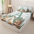 thumbnail image 2 of catabedysis Boys Camper Zipper Twin Comforter Sets with Fitted Sheet and 2 Pillowcases For Boys,Green A Alphabet Zipper Bedding Set For Camping Lovers,Polkadot Reversible,4 Pieces, 2 of 7