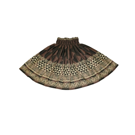 Hawaiian Pa'u Hula Dancer Dress Skirt, Brown and Black Tapa Skirt For Women