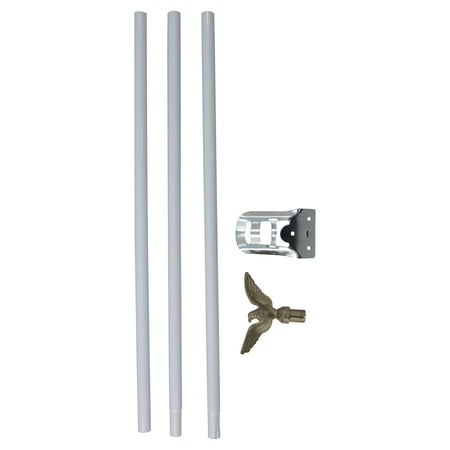 Residential Flagpole Set w/ 6' white pole