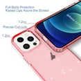 thumbnail image 2 of Compatible With iPhone 12 Pro Max Phone Case Transparent Not-Yellowing Shock-absorbent Raised Edges Protection Glitter Powder Bling Design Lightweight Plain Phone Cover,Pink, 2 of 6