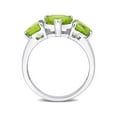 thumbnail image 4 of 3.35 Carat (Ctw) Lab-Created Three Stone Peridot Heart Ring in Sterling Silver for Women, 4 of 6